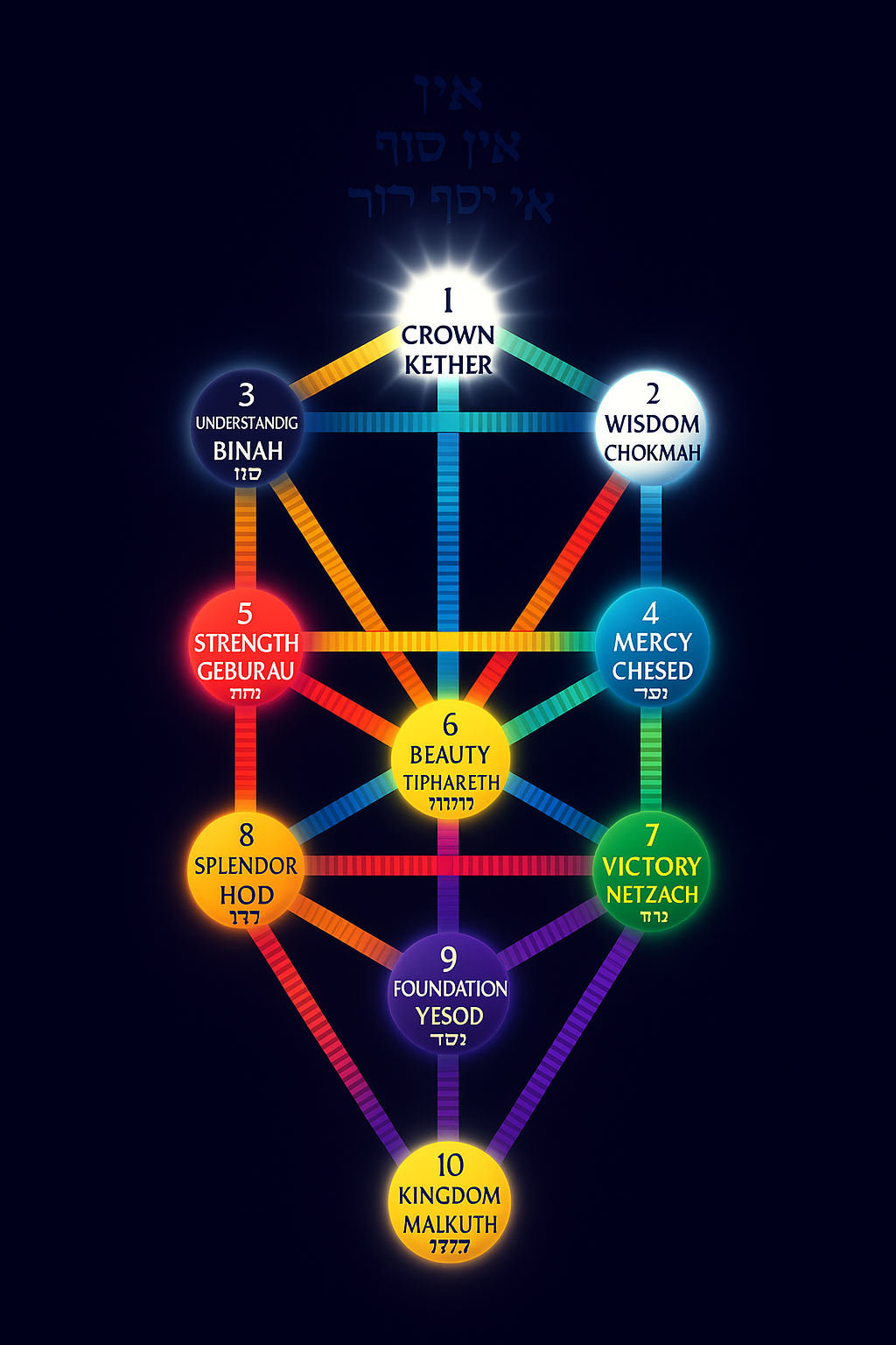 Kabbalistic Tree of Life with the Ten Sefirot